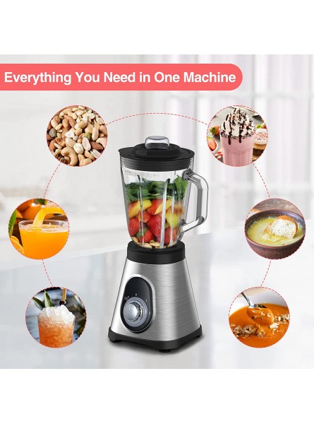 Glass Smoothie Blender for Kitchen 750W Professional Countertop Blender 27,000RPM for Shakes with 48oz BPA-Free Cup 6 Stainless Steel Blades and 2 Speeds & Pulse Function B09MN7F2QY
