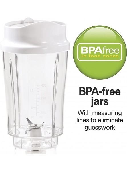Hamilton Beach 51102V Shakes and Smoothies with BPA-Free Size: 14 oz. Personal Blender 2 Jars-White B085FXHQZB