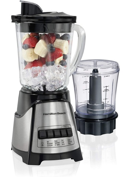 Hamilton Beach Power Elite Blender with 40oz Glass Jar and 3-Cup Vegetable Chopper 12 Functions for Puree Ice Crush Shakes and Smoothies Black and Stainless Steel 58149 B007UXTLFK