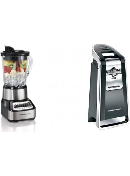 Hamilton Beach Wave Crusher Blender with 40oz Glass Jar & Beach 76606ZA Smooth Touch Electric Automatic Can Opener with Easy Push Down Lever Extra Tall Black and Chrome B08N5SSZMS