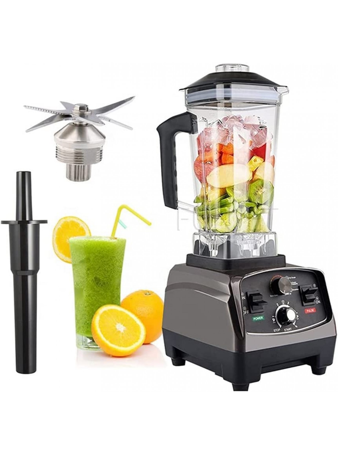 Helikim 2200W High Speed Countertop Blender 2L Mixer with 6 Stainless Steel Blades and Timing Control for Smoothies Fruit Juices Ice Crush Shakes B098TG2PY5