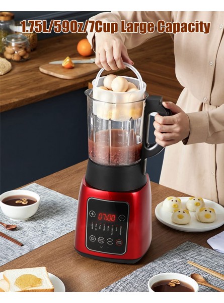 Moongiantgo Professional Cooking Blender for Kitchen Hot Cold with 8 Presets 59Oz Glass Jar 58000RPM High Speed Quiet for Smoothie Shake Red 110V B09XB6P9YK