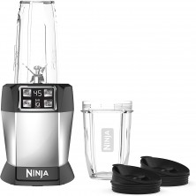 Ninja BL480D Nutri Personal Countertop Blender Auto-iQ Technology 1000-Watts for Frozen Drinks Smoothies Sauces & More with 18-oz. & 24-oz. To-Go Cups & Spout Lids Black Silver B01N7Y3H73