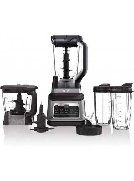 Ninja BN801 Professional Plus Kitchen System 1400 WP 5 Functions for Smoothies Chopping Dough & More with Auto IQ 72-oz.* Blender Pitcher 64-oz. Processor Bowl 2 24-oz. To-Go Cups Grey B08559K7CN