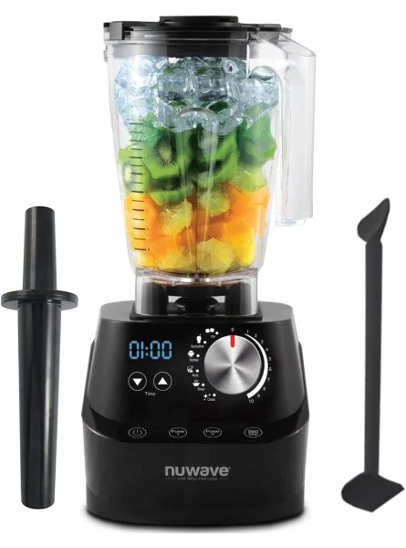 NUWAVE Infinity Blender 64oz – NSF Certified Professional Grade Self-Cleaning 6 presets & 10 Speed Settings for Shakes Smoothies Nut Butters Crushed Ice & More – Comes w  Plunger & Scraper B09VCRB1QB
