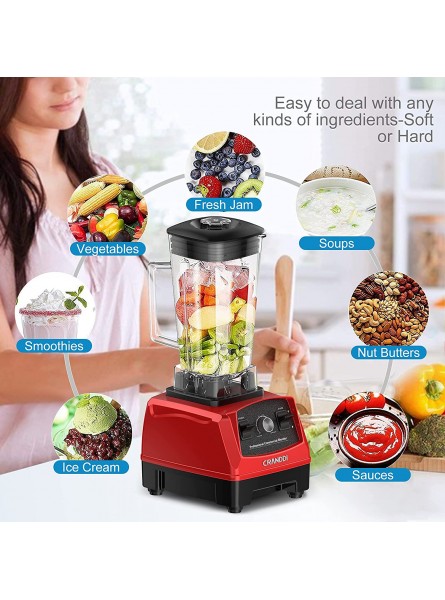 Professional Blender CRANDDI 1500 Watt Powerful Professional Smoothie Blender Countertop Blender with BPA-FREE 70oz Pitcher and Self-Cleaning Food blender for Commercial and Home YL-010 Red B08M9BZHB2