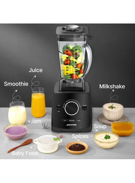 Smoothie Blender Anthter 1600W Professional Countertop Blender for Kitchen with 68oz BPA Free Pitcher 3 Presets 6-Leaf Stainless Steel Ideal for Smoothies Milkshakes Ice Crushing and Juice B08P26N3CP
