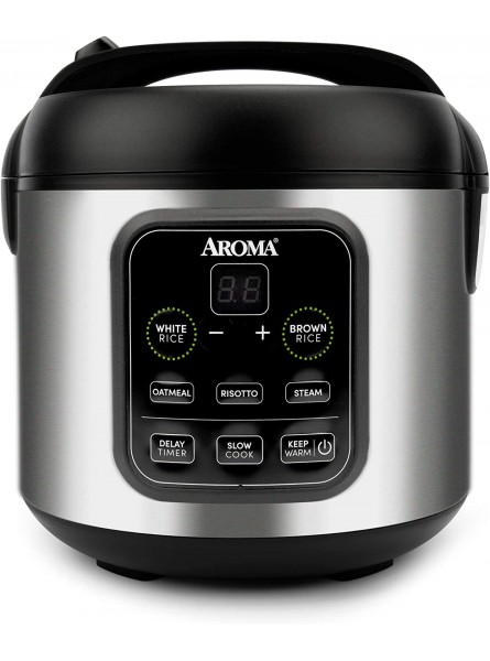 Aroma Housewares ARC-994SB Rice & Grain Cooker Slow Cook Steam Oatmeal Risotto 8-cup cooked 4-cup uncooked 2Qt Stainless Steel B0849SDZX7