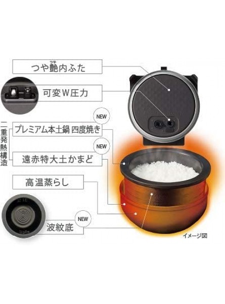 TIGER Earthen Pot Pressure IH Jar Rice CookerTHE TAKITATE THE freshly cooked 【GRAND X】 JPG-X100-WF Frost White【Japan Domestic genuine products】 B075CYXT29