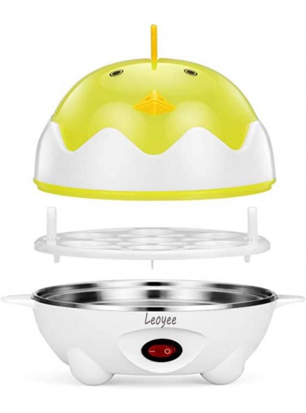Leoyee Egg Cooker Electric Egg Poacher Egg Steamer Boiled Poached Rapid Egg Cooker with Automatic Shut Off Soft Medium Hard-Boiled Egg Cooker 7 Eggs Capacity with Water Measuring Cup YellowWhite B07PWJJMX9