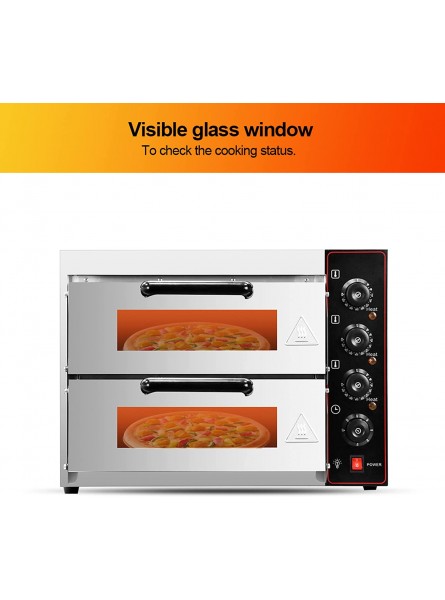 Commercial Pizza Oven 3000W 14'' Electric Pizza Oven Double Deck Layer 110V Multi-function Stainless Steel Oven Pizza Oven for Restaurant Kitchen B09XDXH6Y6