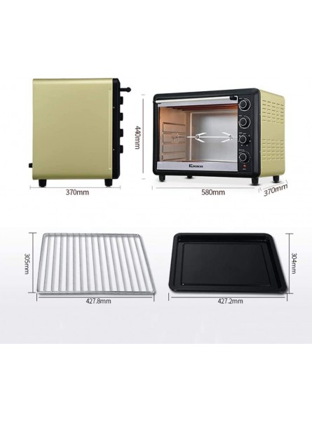 Electric Oven 60 Liters Large-capacity Baking Multi-function Electric Oven For Consumer And Commercial Use Eight-tube Automatic Cake And Pizza Electric Oven 120min Timing Color : Red B09M9W9JLM