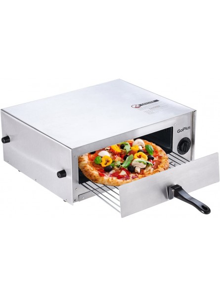 Happygrill Electric Pizza Oven Stainless Steel Pizza Baker Kitchen Pizza Toaster Pizza Maker with Handle & Removable Tray B082XN698J