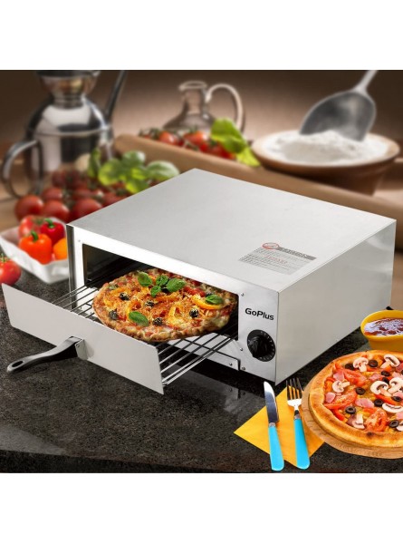 Happygrill Electric Pizza Oven Stainless Steel Pizza Baker Kitchen Pizza Toaster Pizza Maker with Handle & Removable Tray B082XN698J