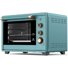 MingrXieh 38L mini oven 1800W pizza oven mini oven stainless steel heating element removable crumb tray temperature range 28~230℃ Color : Blue B09H6P4S8W