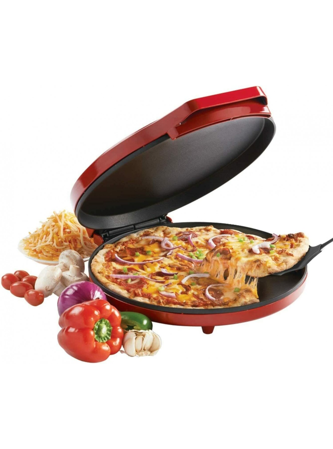Pizza Maker 1440 Watts Red Fast Fun Energy Efficient Bc-2958cr | Robbies Warehouse B08SMQY3NG