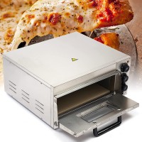 Stainless Steel Pizza Oven Electric Pizza Maker Pizza Baker with Snack Pan Snack Maker Counter Top Commercial & Kitchen Use 110V 2KW Up to 12-14inch Pizza B098QLWW23