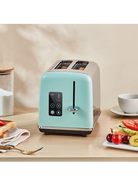 2 Slice Toaster REDMOND Aqua Green Toaster with LED Touch Screen and Digital Countdown Timer Stainless Steel Toaster with Extra Wide Slot and Cancel Defrost Reheat Function 6 Shade Settings B095P9VKT4