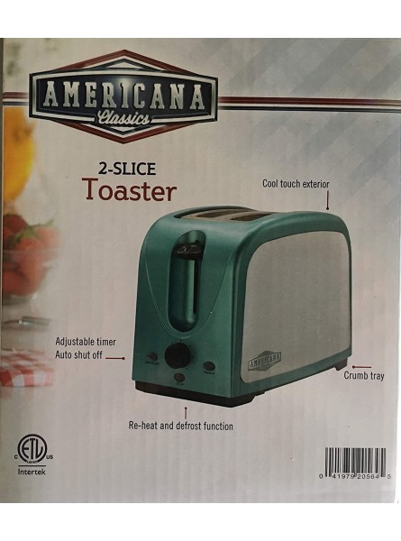 Americana Classics AMC-T2 2-Slice Toaster Aqua Blue B085HBHT81