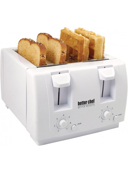 Better Chef Economic 4-Slice Toaster | Dual Controls | Crumb Tray White B0058JX2J4