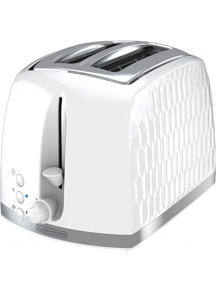 BLACK+DECKER TR1250WD Honeycomb Collection 2-Slice Toaster with Premium Textured Finish White B088Y1J472