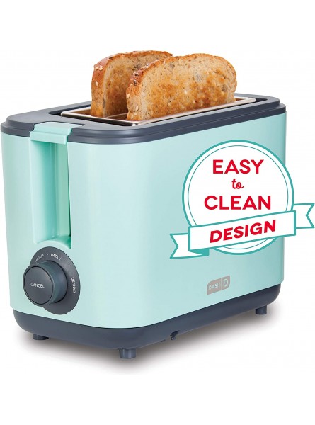 Dash DEZT001AQ 2 Slice Extra Wide Slot Easy Toaster with Cool Touch + Defrost Feature for Bagels Specialty Breads & other Baked Goods Aqua Renewed B07QPC6M97