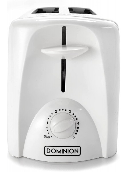 Dominion 2-Slice Toaster with Shade Control Slide-Out Crumb Tray Auto-Shutoff Toast Lift White B09ZFCG6ZN