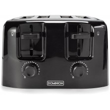 Dominion 4-Slice Toaster with Shade Control Slide-Out Crumb Tray Auto-Shutoff Cord Storage & Cool Wall Toast Lift Black B09ZG6JDZ2