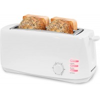 Elite Gourmet ECT-4829 Long Slot Toaster Reheat 6 Toast Settings Defrost Cancel Functions Slide Out Crumb Tray Extra Wide Slots for Bagels Waffles White B0763ZK56Q