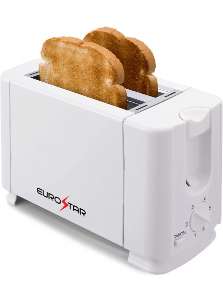 EUROSTAR 2-Slice Toaster WHITE B099KT38R7
