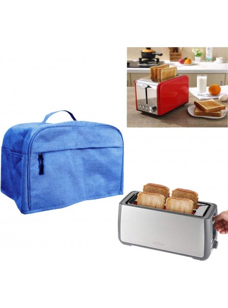 FLR Large 4 Slice Toaster Cover with Pockets Can Hold Toaster Tongs and Knife Dust-proof & Oil Proof Toaster Cover with Top Hand Fit Most Large 4 Slice Toaster.Blue 16” x 7.5” x 8” B08YJY4HTN