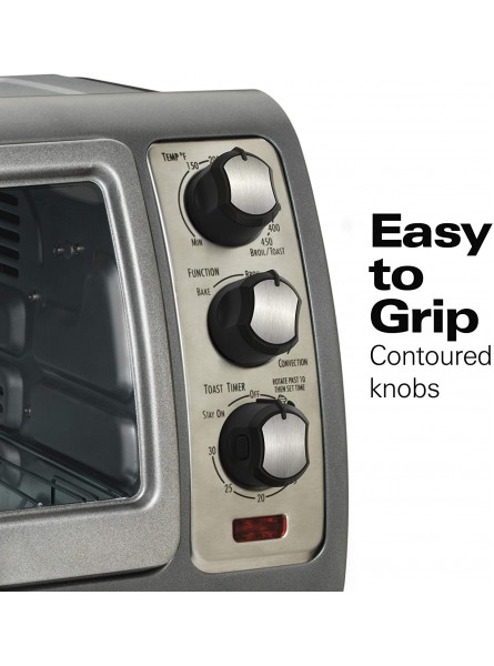 Hamilton Beach Countertop Toaster Oven Easy Reach With Roll-Top Door 6-Slice Convection 31123D Silver B07D1KQ9HF