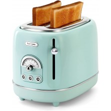 Hazel Quinn 2-Slice Toaster Stainless Steel with High Lift Lever Retro Style Six Browing Levels Extra Wide Slots Reheat Defrost Cancel Function Easy to Clean Removal Crumb Tray Mint Green B09Q39889Q