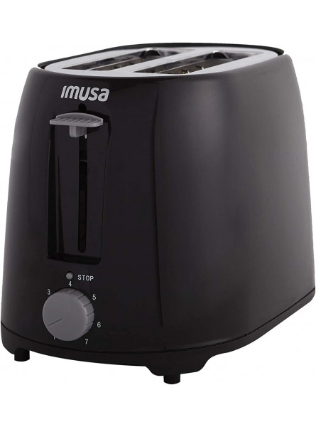 IMUSA USA GAU-80321B Black 2-Slice Basic Cool Touch Toaster with Extra-Wide Slot for Bagels and Removable Crumb Tray B07SK46F5Q