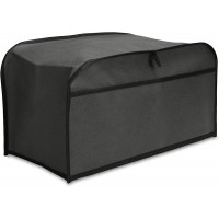 kwmobile Cover Compatible with 4 Slice Toaster Plastic Case for Bread Toaster Machine- Dark Grey B08QYWCPPY