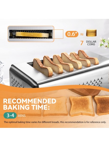 Newhai Commercial Toaster Bread Baking Machine 6 Slices 0.6 Inch Slot for Restaurant 110V B09KRQP2Z7