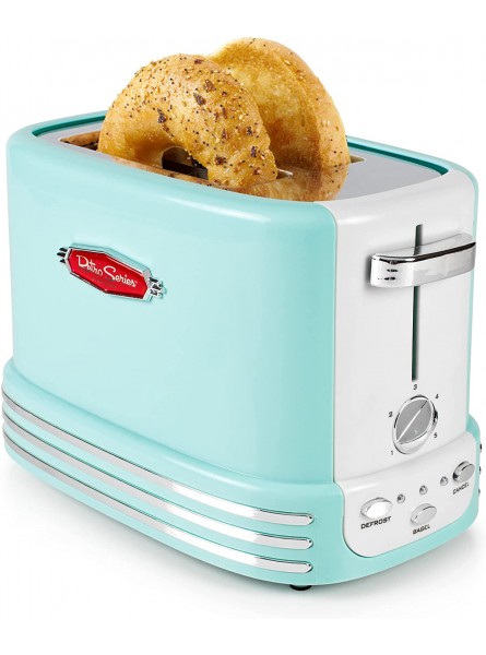 Nostalgia New and Improved Wide 2-Slice Toaster Perfect For Bread English Muffins Bagels 5 Browning Levels With Crumb Tray & Cord Storage Aqua B09W64DYM1