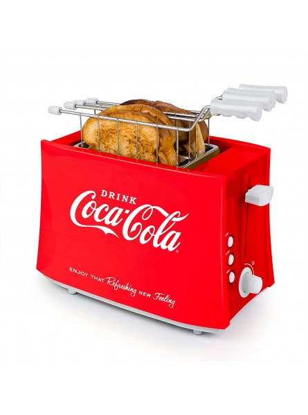 Nostalgia TCS2CK Coca-Cola Grilled Cheese Toaster with Easy-Clean Toaster Baskets and Adjustable Toasting Dial Red 2-Slot B08B2BVQJ7