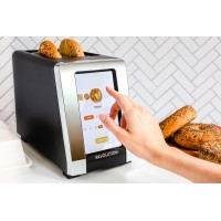 Revolution InstaGLO R180B – NEW. 2-Slice matte black chrome touchscreen toaster with high-speed smart settings for perfectly toasted breads. Plus now with PANINI MODE for use with Revolution Panini Press. Make crispy melty sandwiches and quesadillas in yo