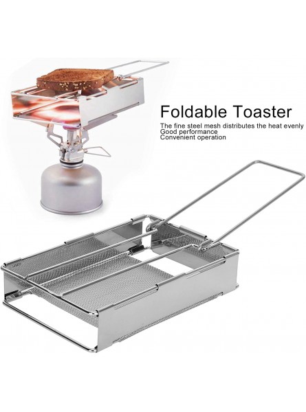 Stainless Steel Foldable Toaster Rack Portable Toaster Tray for Outdoor Picnic Handheld Bread Rack Toaster Plate B09LHTWP5W