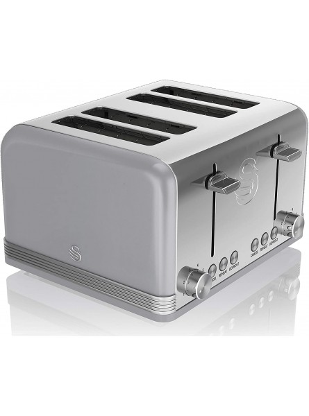 Swan Retro 4 Slice Toaster Gray B07MCPLP18