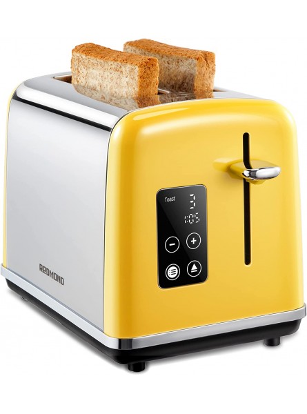 Toaster 2 Slice REDMOND Retro Toaster with Smart Touch Screen and Digital Countdown Timer Stainless Steel toaster with Extra Wide Slot and Cancel Defrost Reheat Function 6 Shade Settings Yellow B095P7TM5G