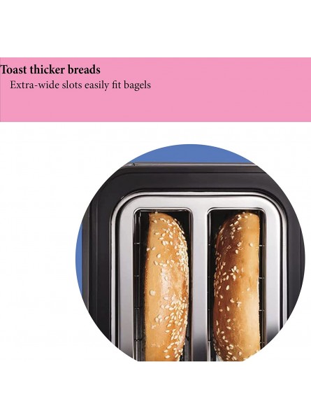 Toaster 2 Slice Wide Slot New and Improved Toaster with Wide Slots Long Slot Toaster Perfect for Bread English Muffins Bagels 6 Toast Settings Easy Clean B0B4N7MGCL