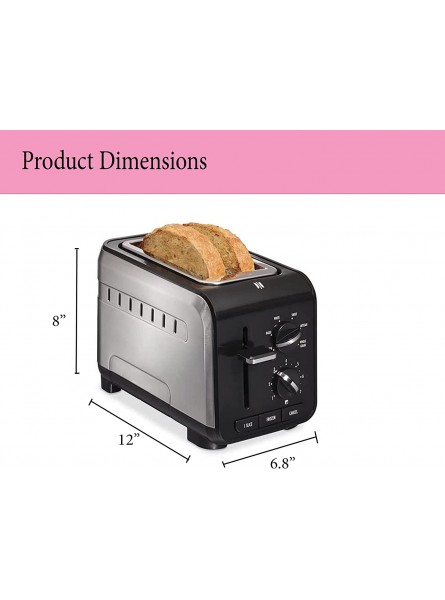 Toaster 2 Slice Wide Slot New and Improved Toaster with Wide Slots Long Slot Toaster Perfect for Bread English Muffins Bagels 6 Toast Settings Easy Clean B0B4N7MGCL
