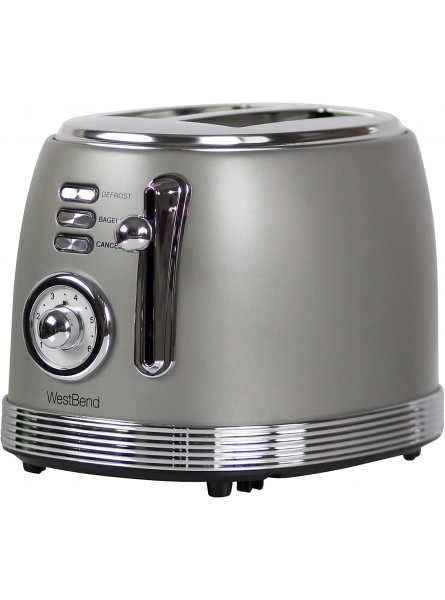 West Bend Toaster 2 Slice Retro-Styled Stainless Steel with 4 Functions and 6 Shade Settings 850-Watts Gray B09JKXJBXW
