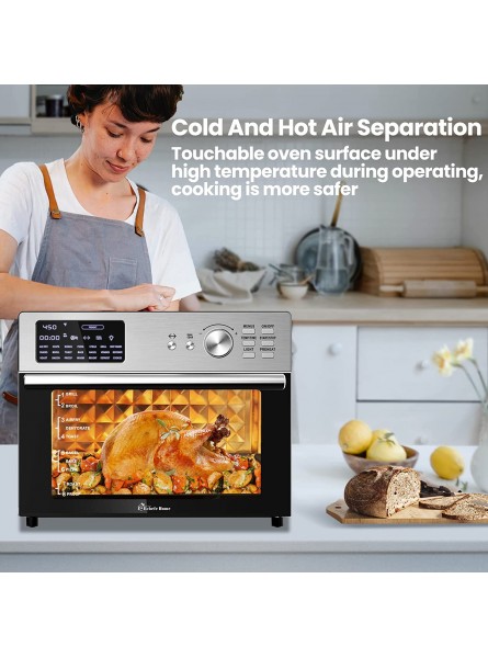 Echefehome 21-IN-1 Air Fryer Toaster Oven 32QT Large Capacity Air Oven 1800W Efficient Heating Tube Multifunction Countertop Oven With 7 Accessories &Recipe Dual Cook Rotisserie Function Oil-free B09V255FL8