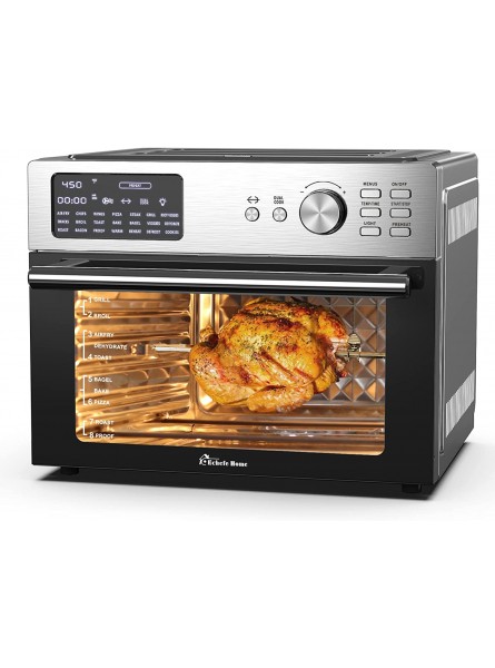 Echefehome 21-IN-1 Air Fryer Toaster Oven 32QT Large Capacity Air Oven 1800W Efficient Heating Tube Multifunction Countertop Oven With 7 Accessories &Recipe Dual Cook Rotisserie Function Oil-free B09V255FL8