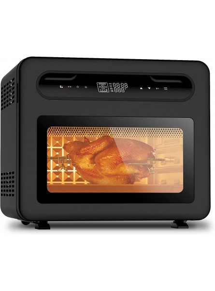 Geek Chef Air Fryer Toaster Oven 50-in-1 Steam Countertop Convection Oven 26QT Extra Large Capacity Fit 12" Pizza 6 Slices Toast Rotisserie and Dehydrator Pizza Steam Double-layer Glass Door 6 Accessories Include ETL Certified Black Stainless Steel B0