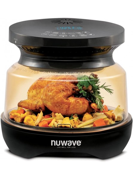 NUWAVE Primo Infra-Red Grill Oven Conduction Convection & Infra-Red Cook from Frozen without Defrosting or Preheating Fully Integrated Top Convection Heat with Powerful Fan & Bottom Direct Heat Non-Stick Grill for Surround Cooking No More Flipping