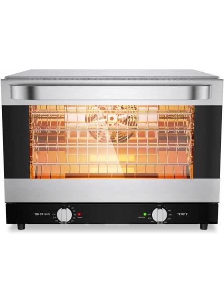 Pokytcox Commercial Convection Oven 66L 70Qt 1800W 4-Tier Toaster ,Stainless Countertop Conventional Oven ,120V Brushed Stainless Steel & Double Heat Insulation B09W5GNXL2